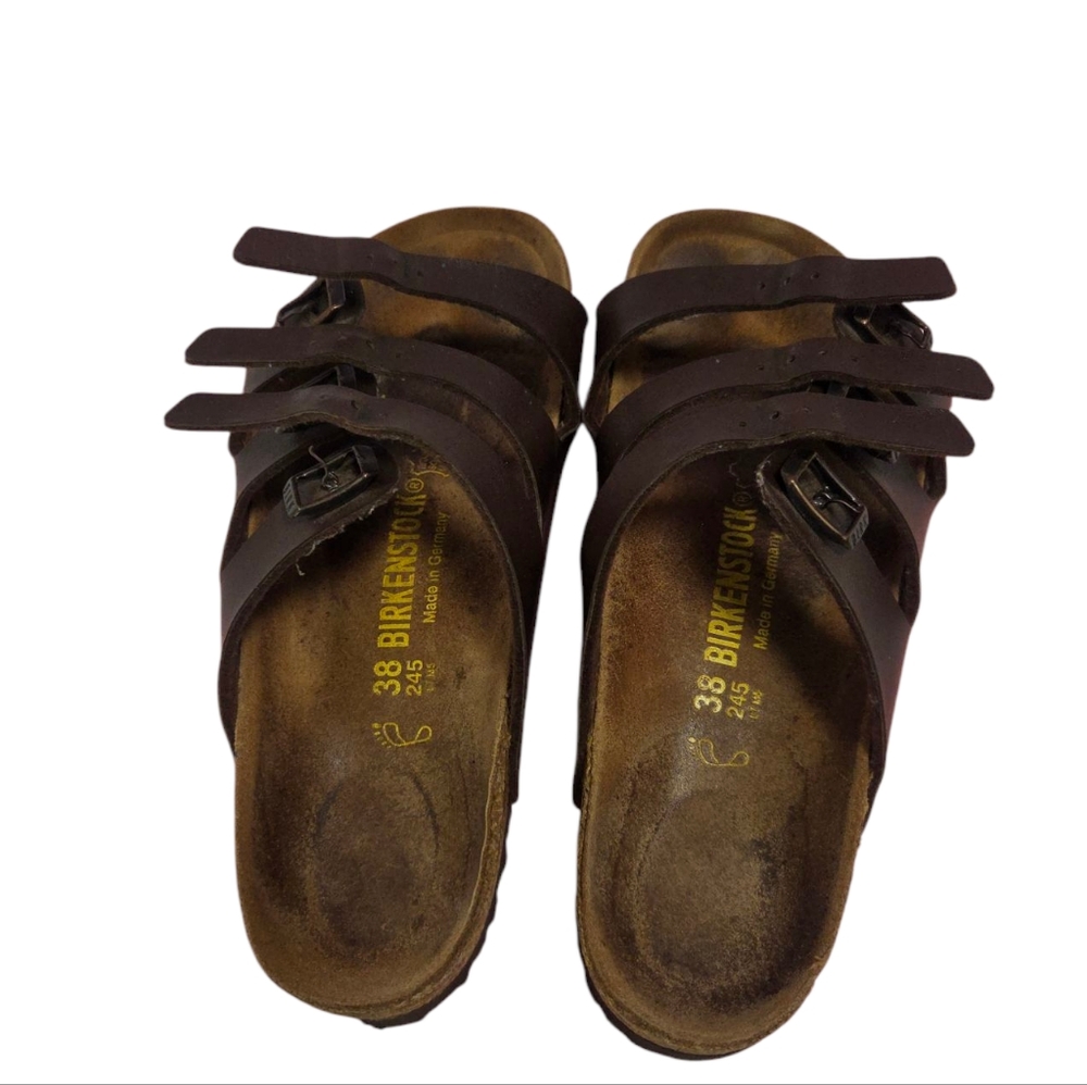 Birkenstock Dark Brown Triple Strap Sandals - Picture 4 of 13